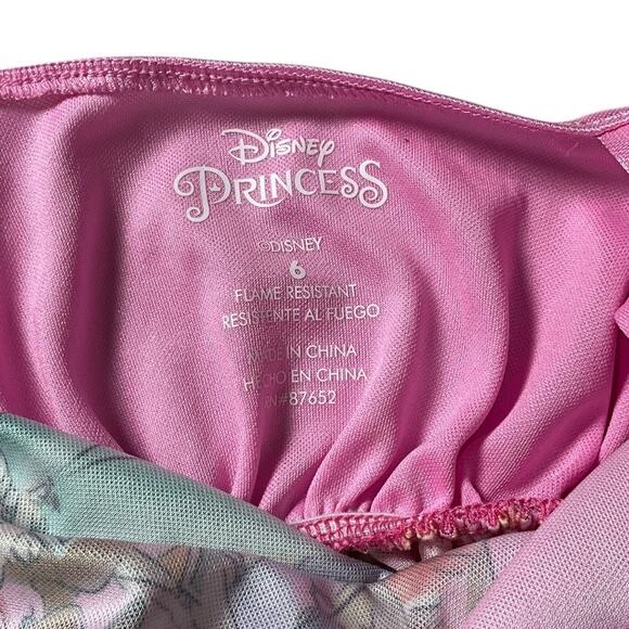 Disney Princess Pink Dress Kids Size 6 Nightgown Costume Jammies Floral Mesh - Picture 6 of 7